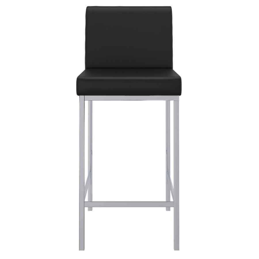 Porto 26" Counter Stool, Set of 2 in Black and Chrome - Image 6