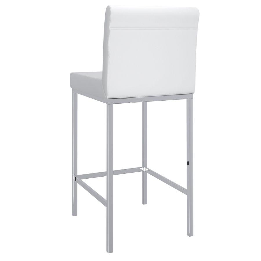 Porto 26" Counter Stool, Set of 2 in White and Chrome - Image 8