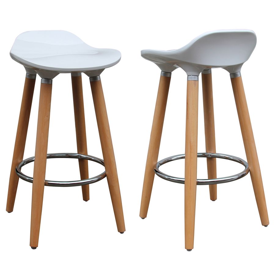 Trex 26" Counter Stool, Set of 2 in White and Natural - Image 4