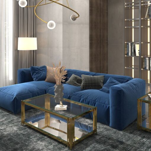 Estrel Rectangular Coffee Table In Gold
