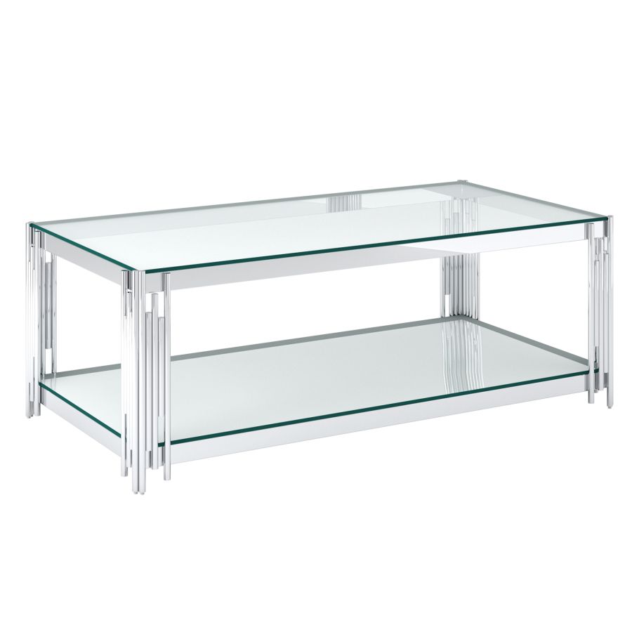 Estrel Rectangular Coffee Table In Silver - Image 4