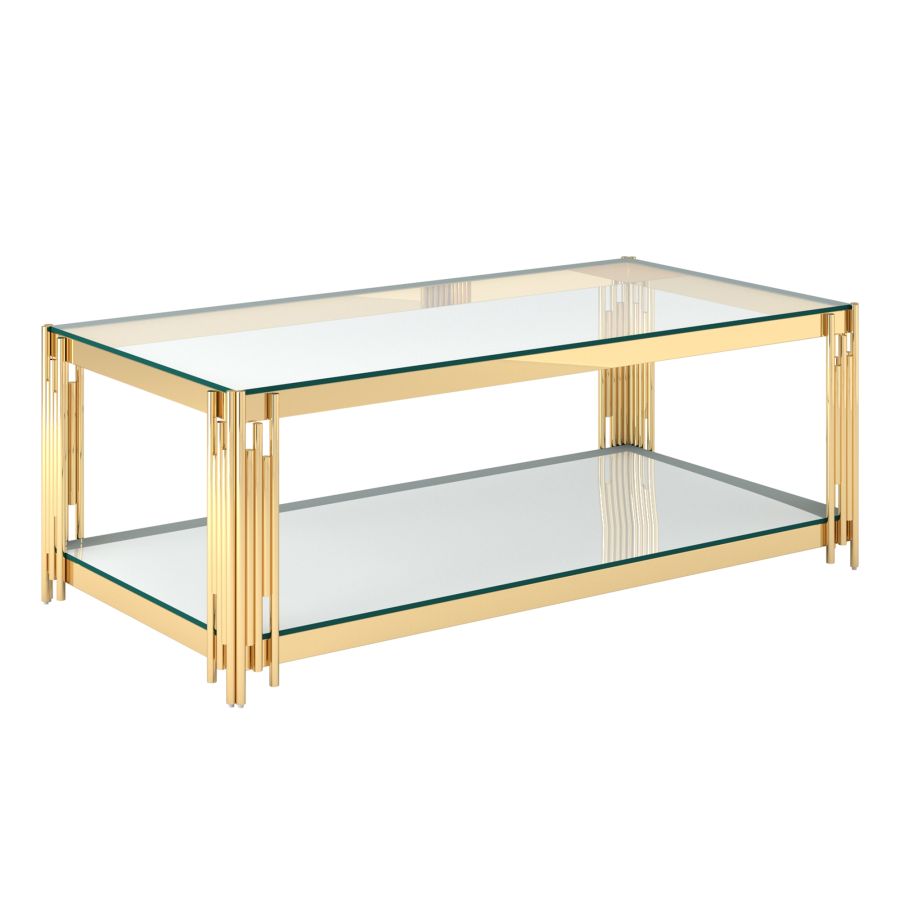 Estrel Rectangular Coffee Table In Gold - Image 4