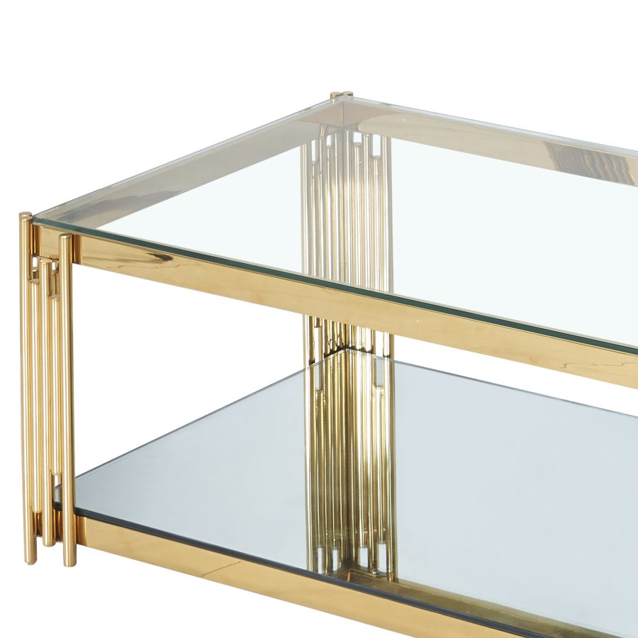 Estrel Rectangular Coffee Table In Gold - Image 2