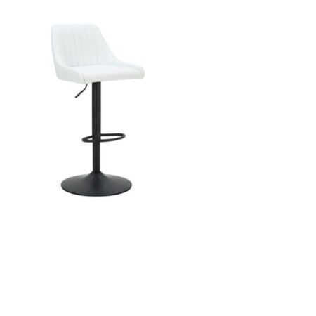 Kron Adjustable Height Air-Lift Swivel Stool, Set of 2, in White Faux Leather