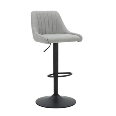 Kron Adjustable Height Air-Lift Swivel Stool, Set of 2, in Grey Fabric