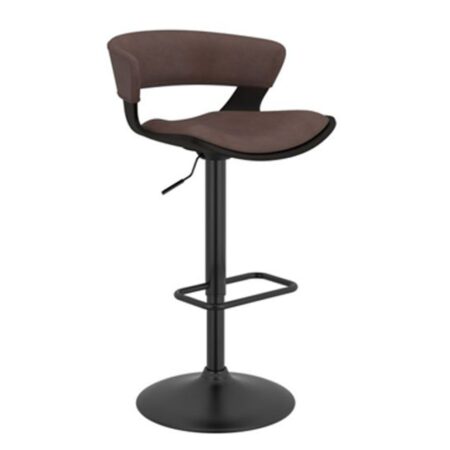 Rover Adjustable Air Lift Stool in Brown and Black