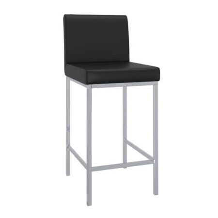 Porto 26" Counter Stool, Set of 2 in Black and Chrome