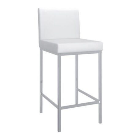 Porto 26" Counter Stool, Set of 2 in White and Chrome