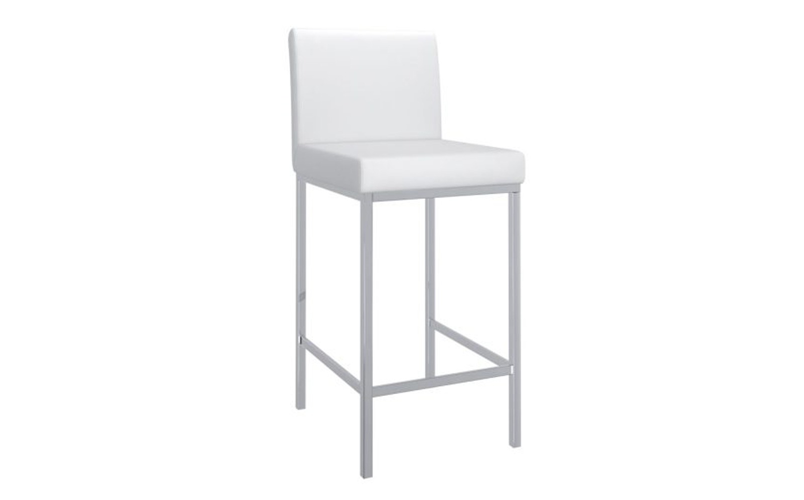 Porto 26" Counter Stool, Set of 2 in White and Chrome