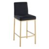 Diego 26 Inch Counter Stool, Set of 2 in Black and Aged Gold Leg