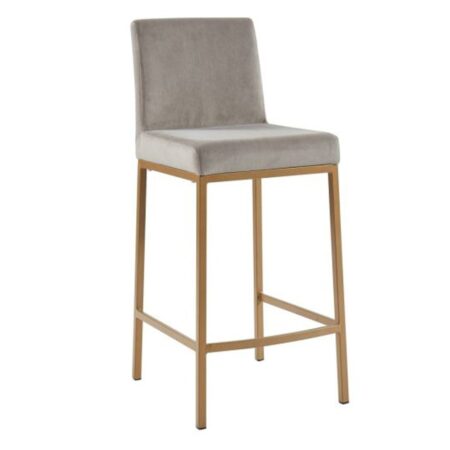 Diego 26 Inch Counter Stool, Set of 2 in Grey and Aged Gold Leg