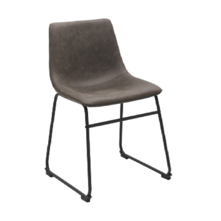 DINING CHAIR SET OF 2 VINTAGE BROWN