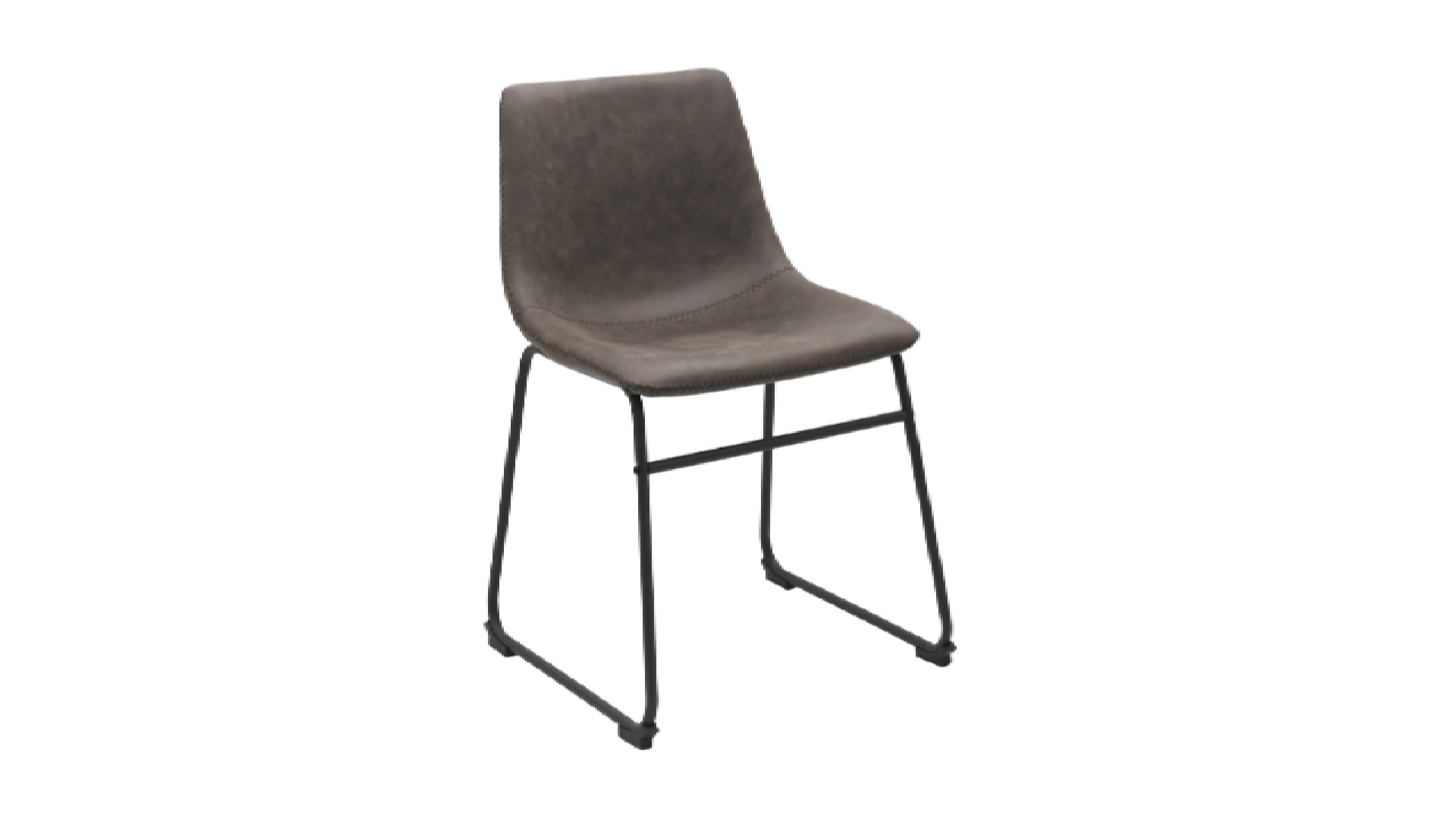DINING CHAIR SET OF 2 VINTAGE BROWN