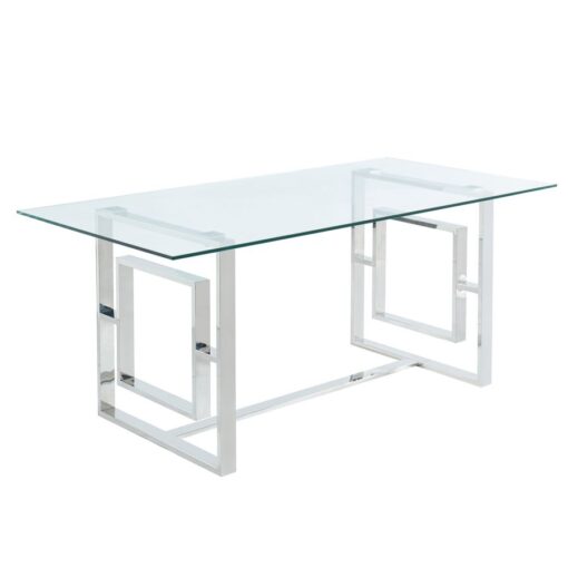 Eros Rectangular Dining Table In Silver