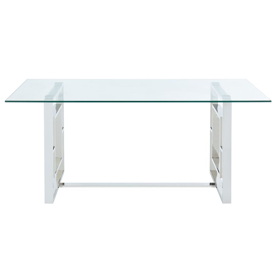 Eros Rectangular Dining Table In Silver - Image 8