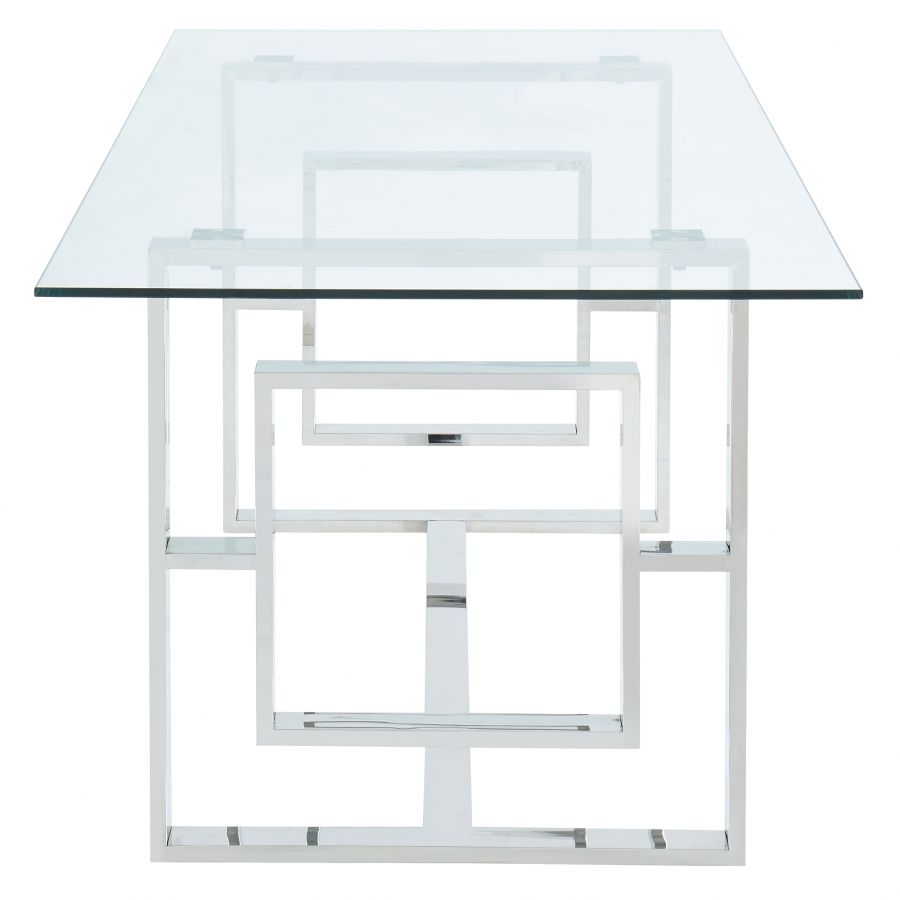 Eros Rectangular Dining Table In Silver - Image 7