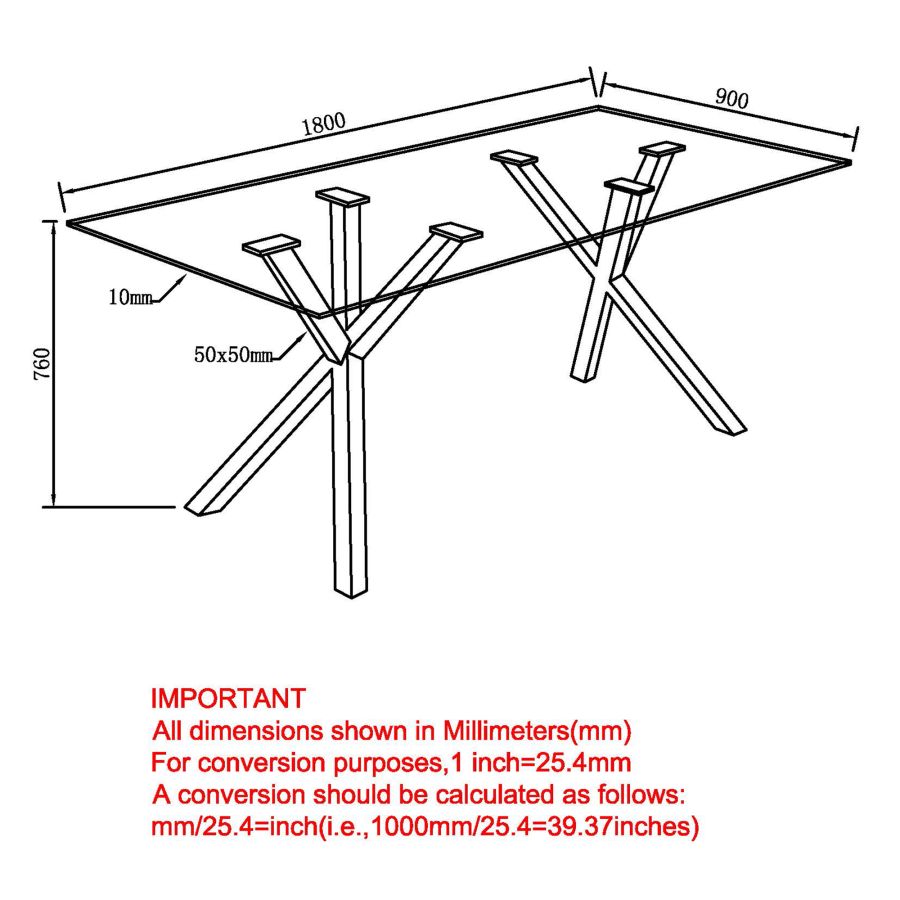 Stark Rectangular Dining Table in Black - Image 2