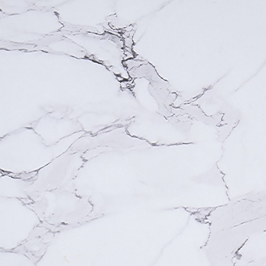 Zilo 40 Inch Round Dining Table In White Faux Marble And Black - Image 4