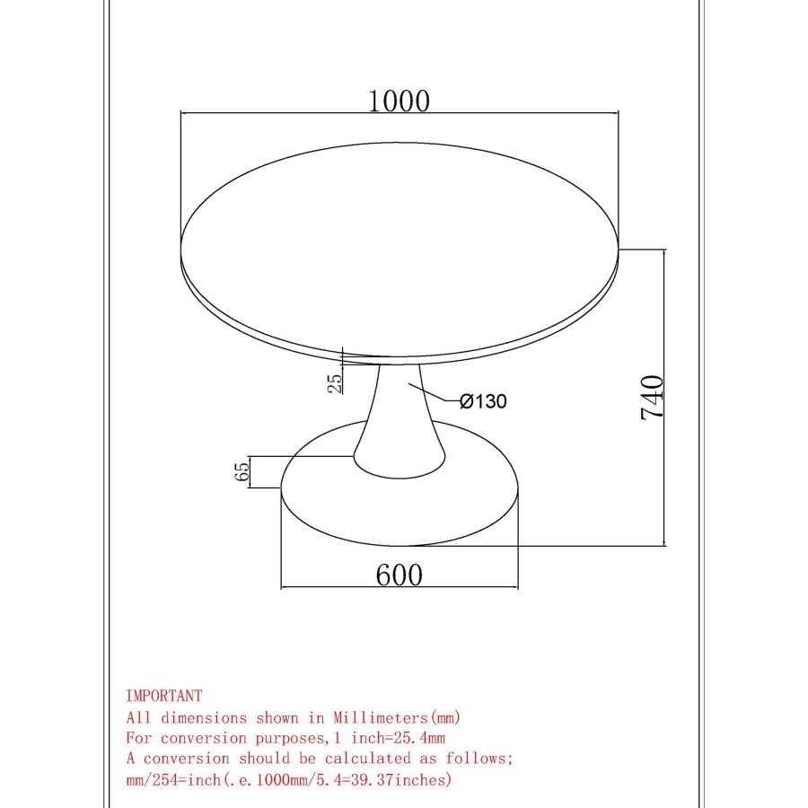 Zilo 40 Inch Round Dining Table In White Faux Marble And Black - Image 2