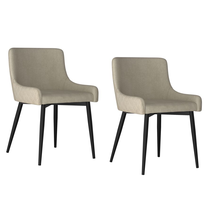 Bianca Side Chair, Set Of 2 In Beige And Black Leg - Image 4