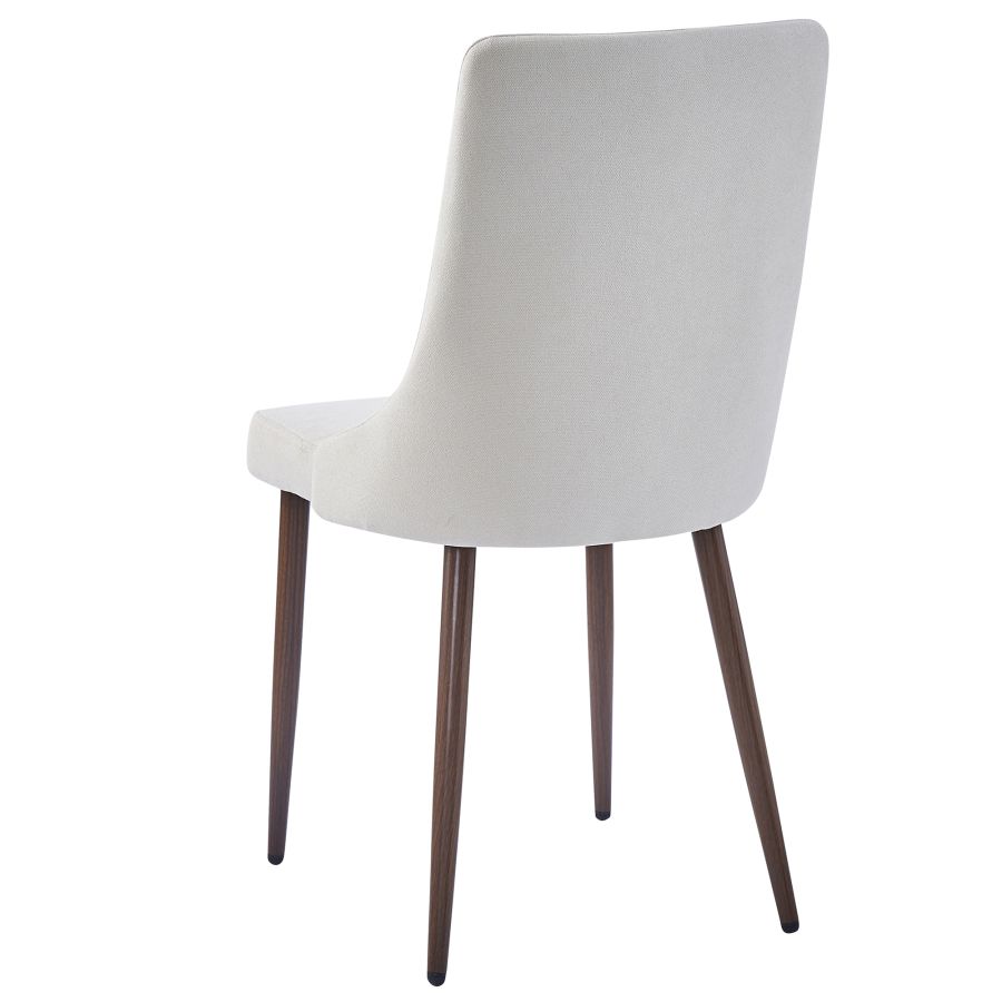 Cora Fabric Side Chair, Set Of 2 In Beige And Walnut - Image 8