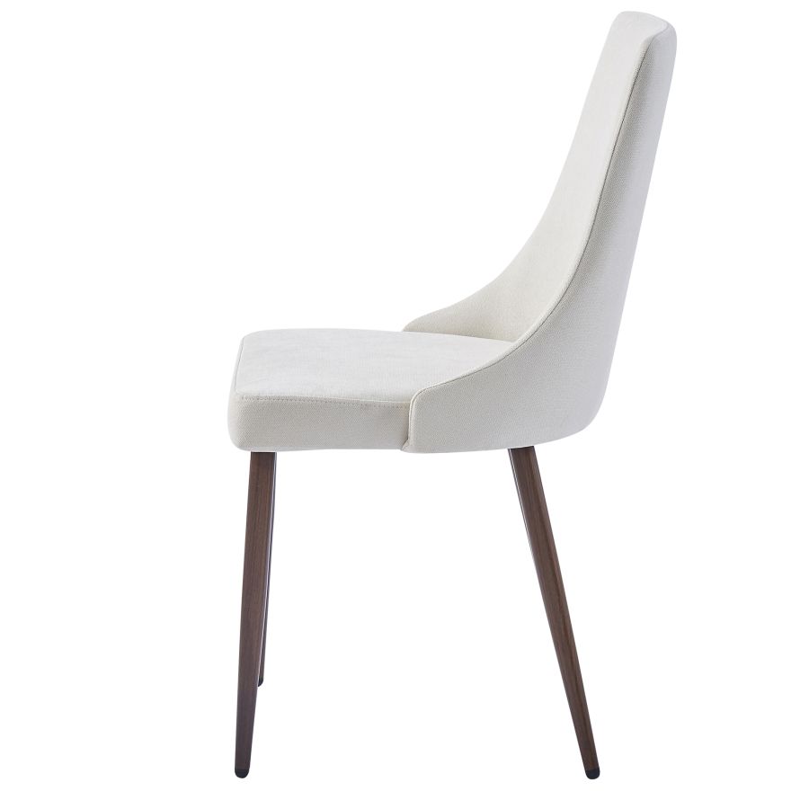 Cora Fabric Side Chair, Set Of 2 In Beige And Walnut - Image 7