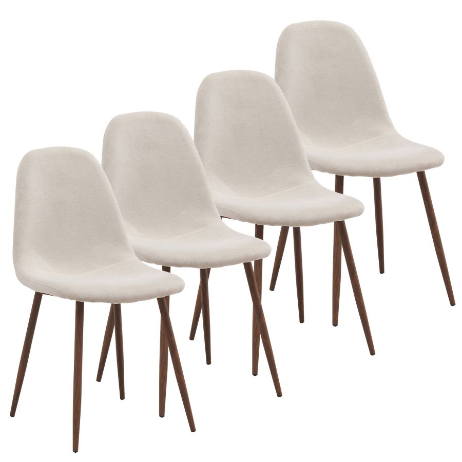 Lyna Side Chair, Set Of 4 In Beige And Walnut - Image 3