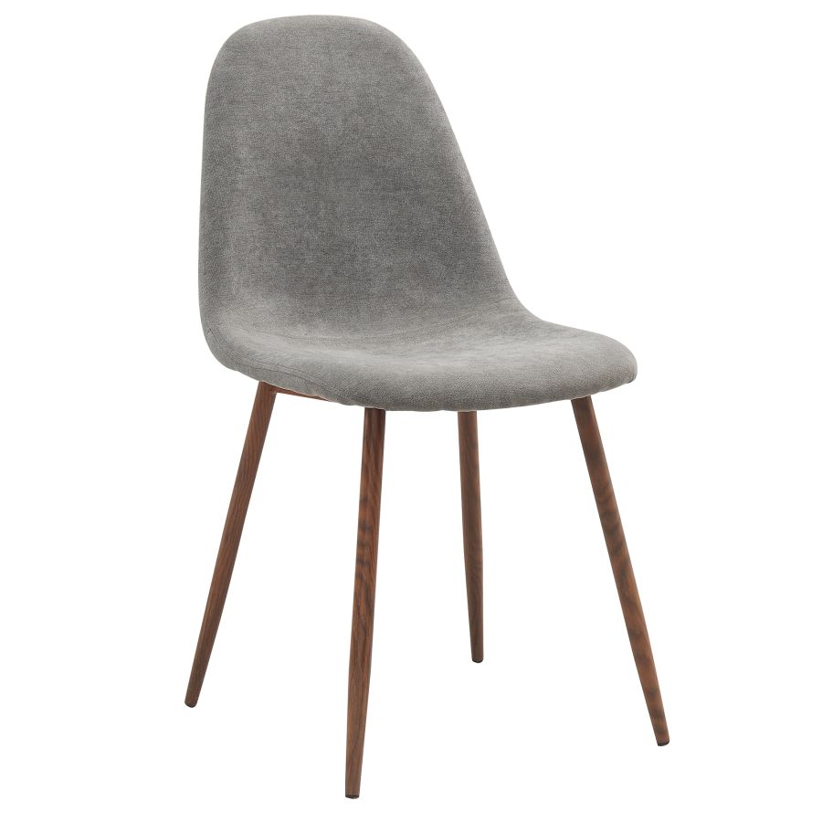 Lyna Side Chair, Set of 4 in Grey and Walnut - Image 4