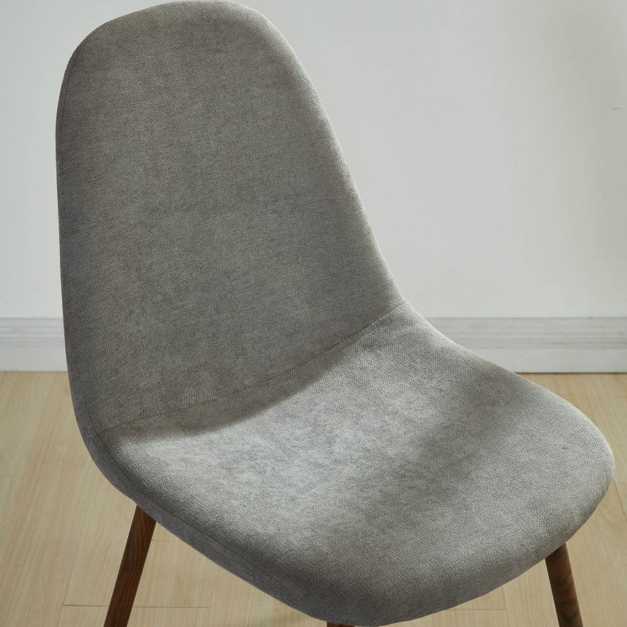 Lyna Side Chair, Set of 4 in Grey and Walnut - Image 3