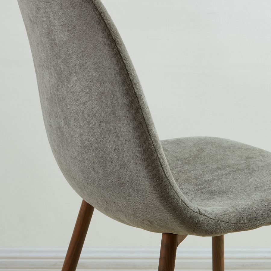 Lyna Side Chair, Set of 4 in Grey and Walnut - Image 6
