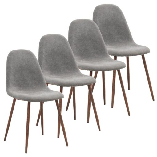 Alternative view of Lyna Side Chair, Set of 4 in Grey and Walnut