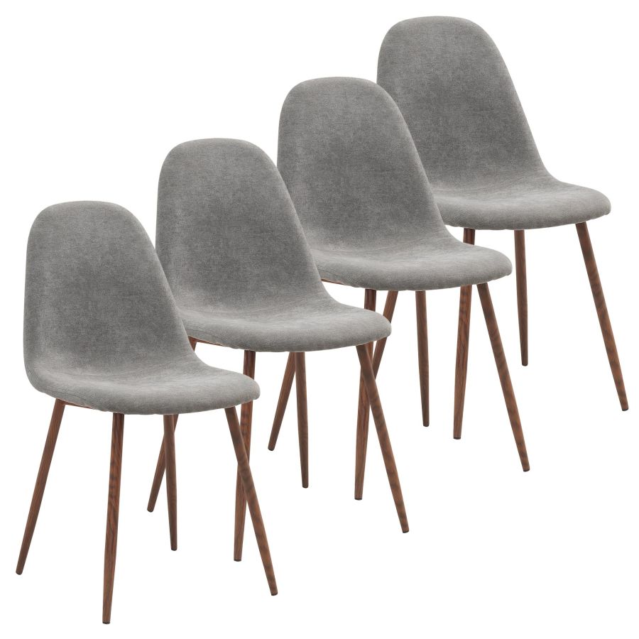 Lyna Side Chair, Set of 4 in Grey and Walnut - Image 2