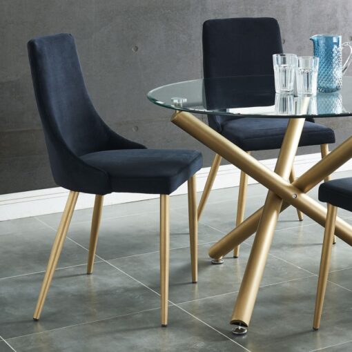 Alternative view of Carmilla Side Chair, Set Of 2 In Black And Aged Gold
