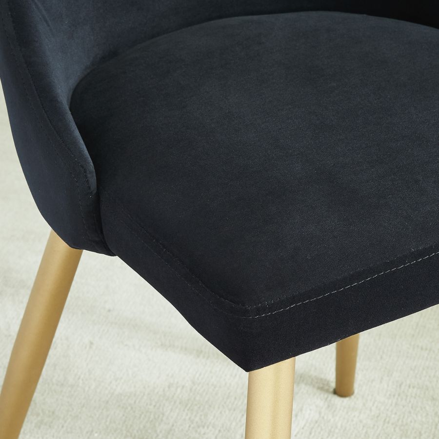 Carmilla Side Chair, Set Of 2 In Black And Aged Gold - Image 3