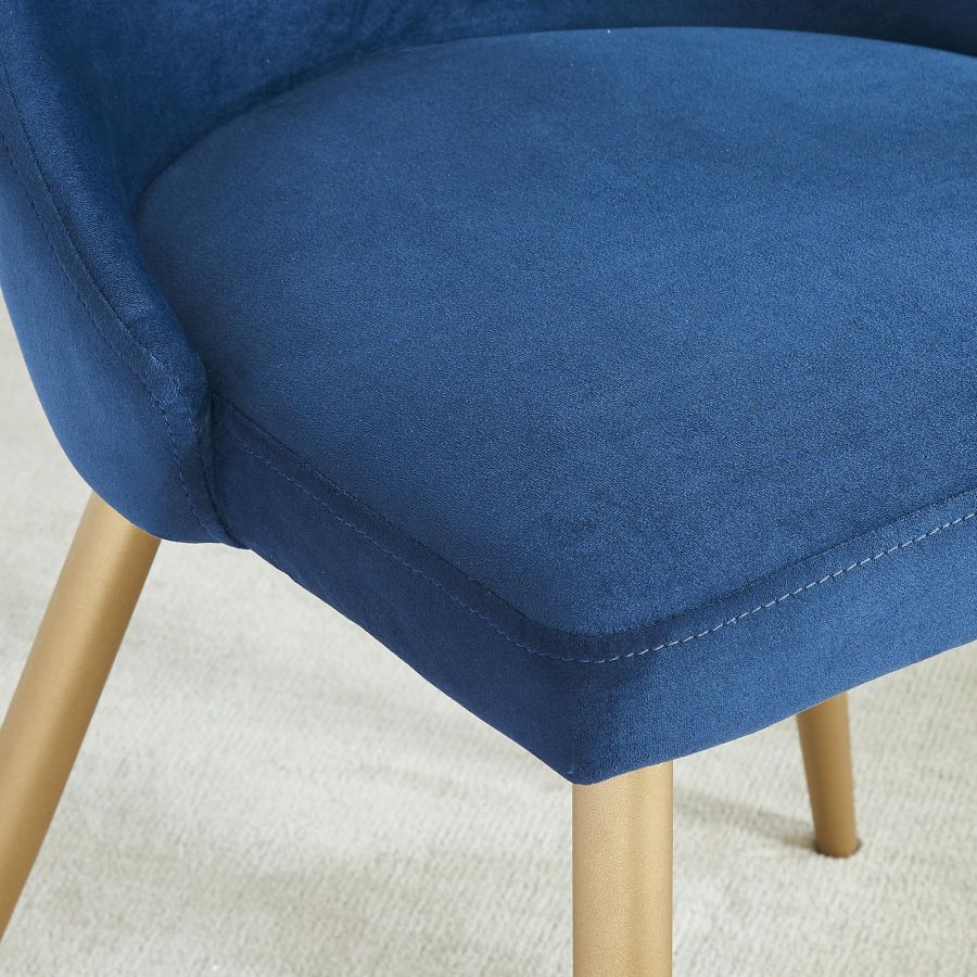 Carmilla Side Chair, Set Of 2 In Blue And Aged Gold - Image 5