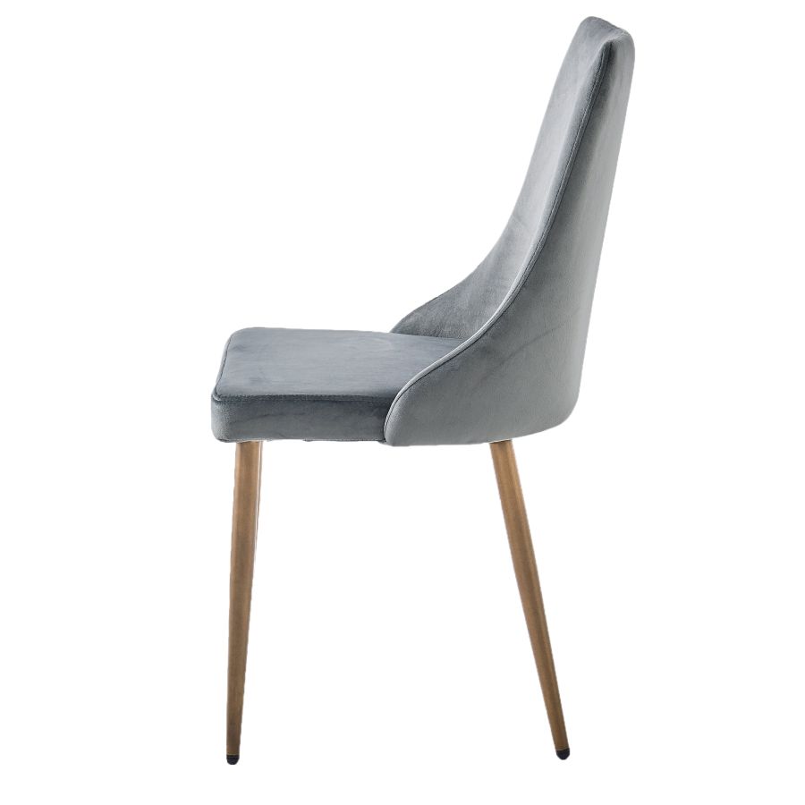 Carmilla Side Chair, Set of 2 in Grey and Aged Gold - Image 6