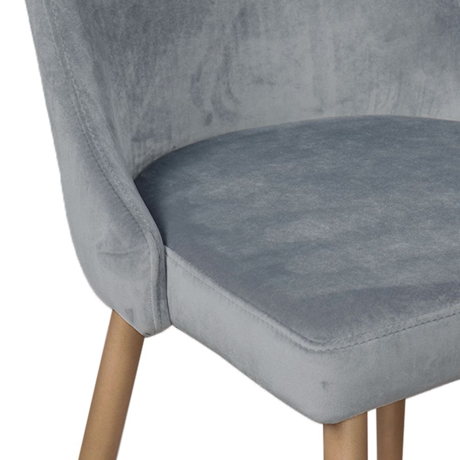 Carmilla Side Chair, Set of 2 in Grey and Aged Gold - Image 4