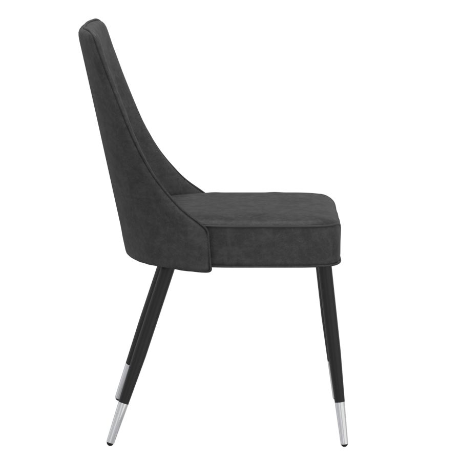 Silvano Side Chair, Set of 2 in Vintage Grey and Black - Image 5