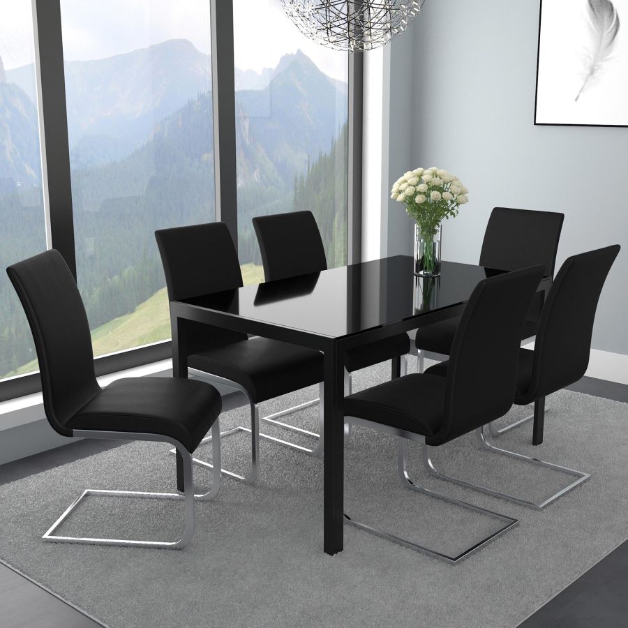 Maxim Side Chair, Set of 2 in Black and Chrome - Image 5
