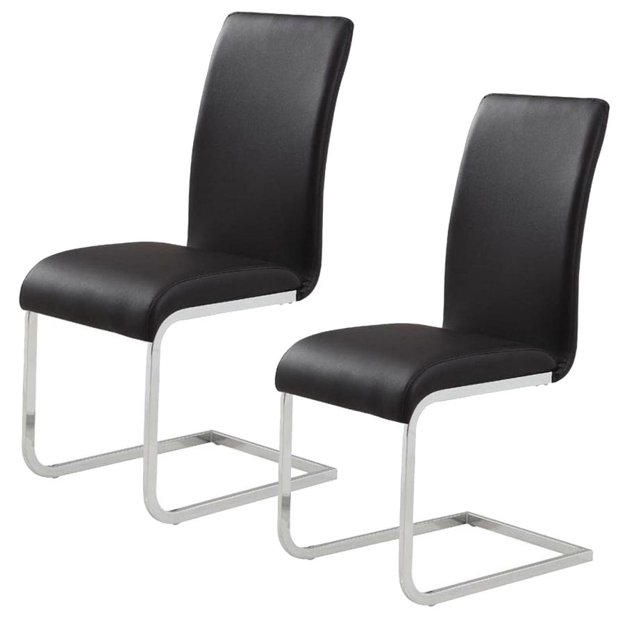 Maxim Side Chair, Set of 2 in Black and Chrome - Image 3
