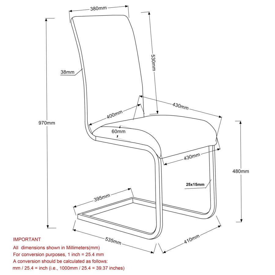 Maxim Side Chair, Set of 2 in Black and Chrome - Image 2