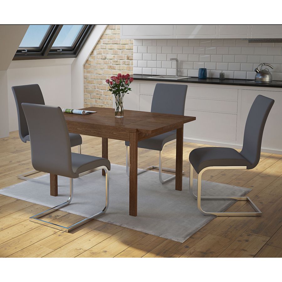 Maxim Side Chair, Set Of 2 In Grey And Chrome - Image 3