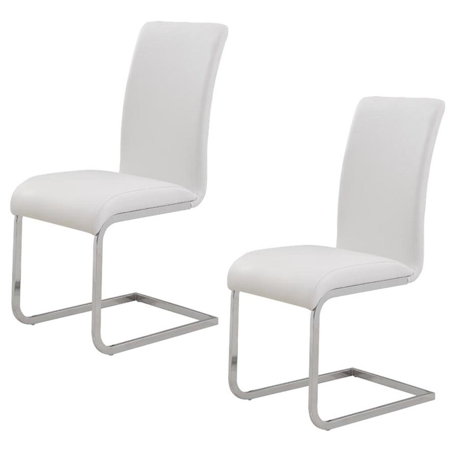 Maxim Side Chair, Set Of 2 In White And Chrome - Image 3