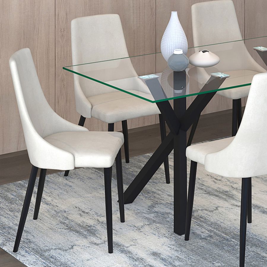 Venice Side Chair, Set Of 2 In Beige And Black - Image 5