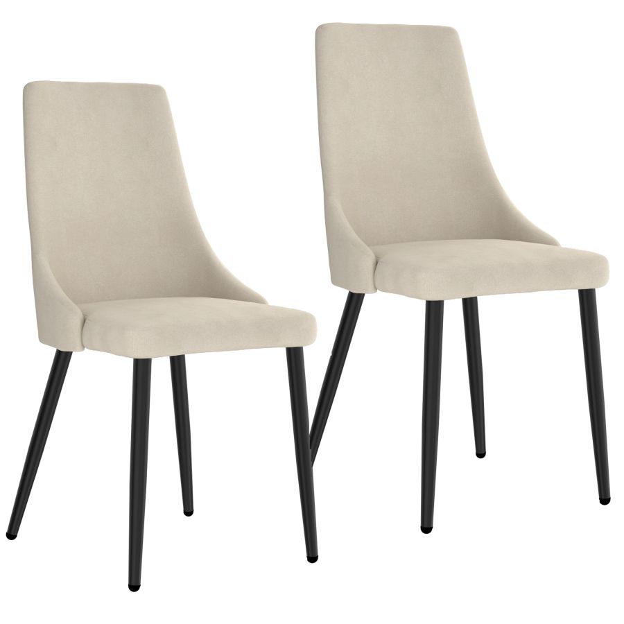 Venice Side Chair, Set Of 2 In Beige And Black - Image 3