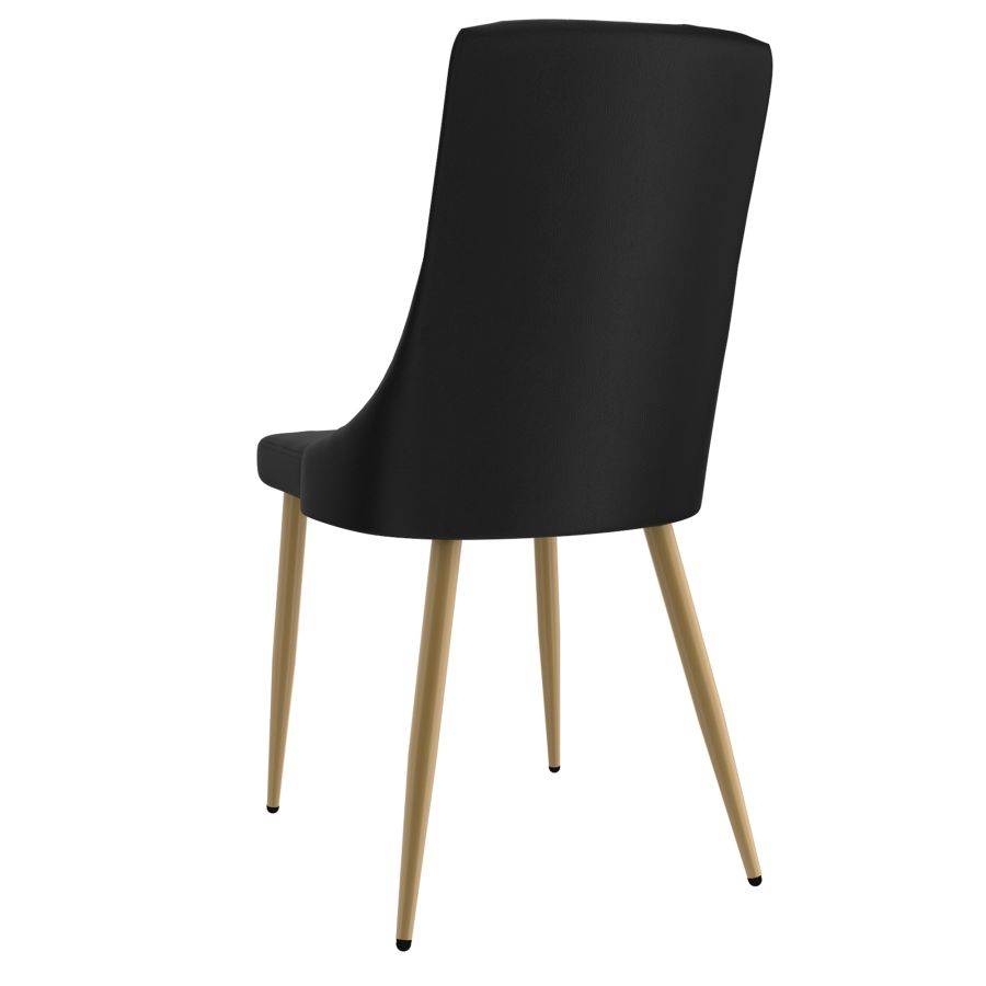 Antoine Side Chair, Set Of 2 In Black And Aged Gold - Image 8