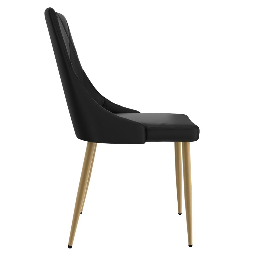 Antoine Side Chair, Set Of 2 In Black And Aged Gold - Image 6