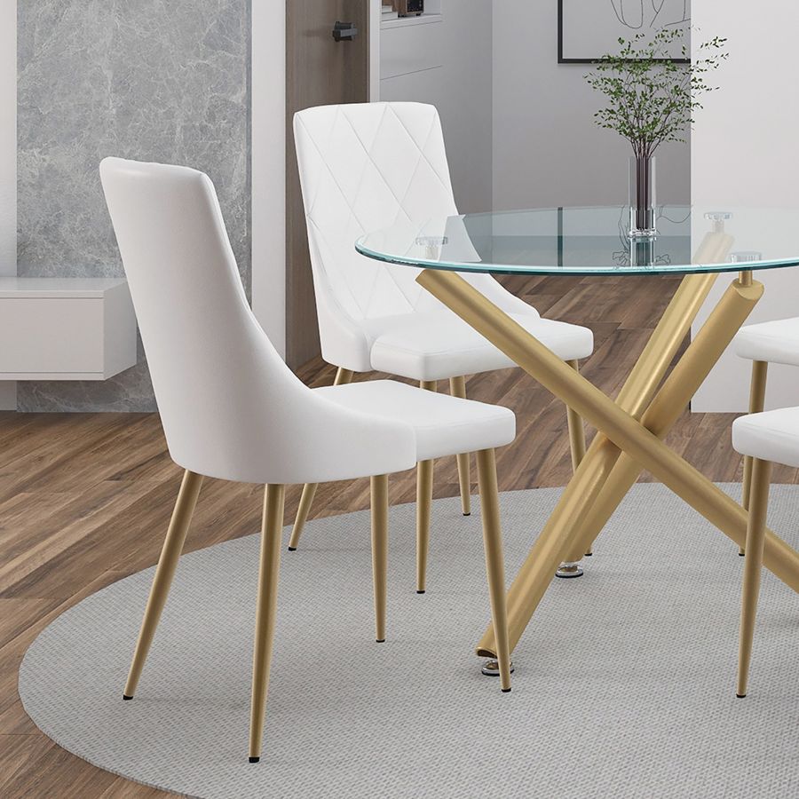 Antoine Side Chair, Set Of 2 In White And Aged Gold - Image 5