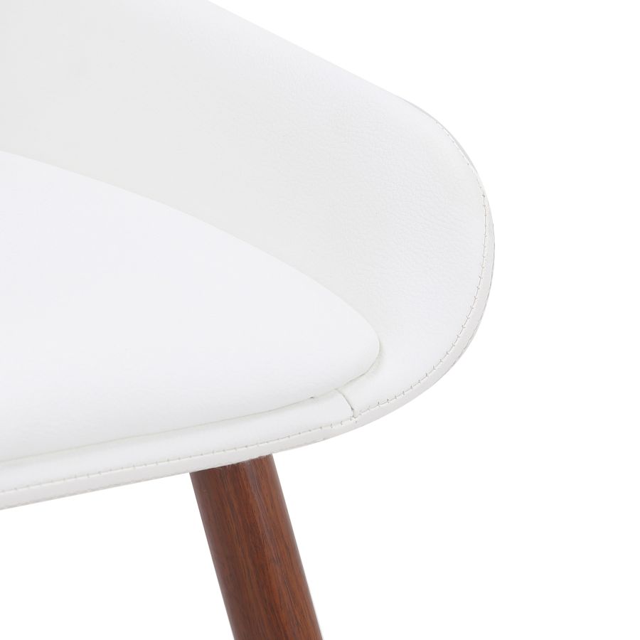 Hudson Side Chair In White Faux Leather And Walnut - Image 3