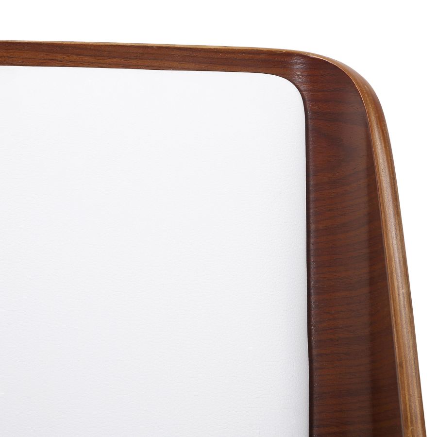 Hudson Side Chair In White Faux Leather And Walnut - Image 5